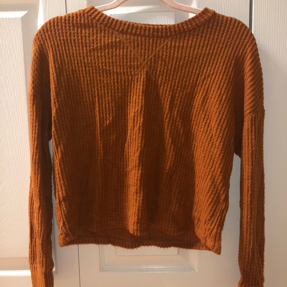 Burnt Orange Cropped Sweater